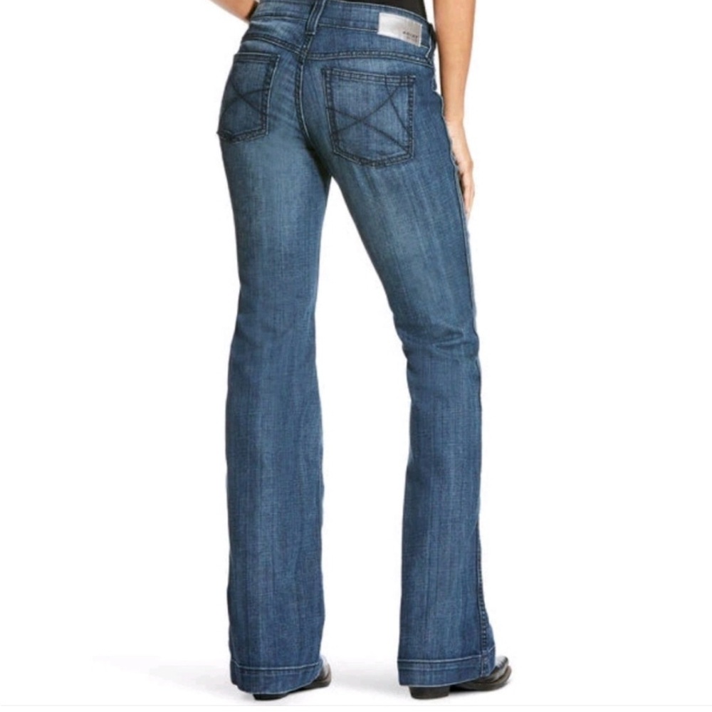 ARIAT WOMEN'S TROUSER MID RISE STRETCH ELLA WIDE LEG JEAN TROUSERS 29s
